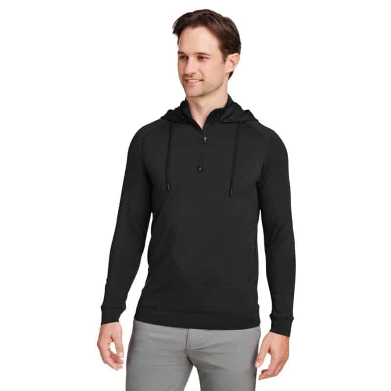 Custom Swannies Golf Men's Vandyke Quarter-Zip Hooded Sweatshirt - 1