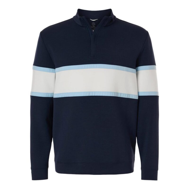 Custom Swannies Men's Owen Quarter-Zip Colorblock Pullover - 3